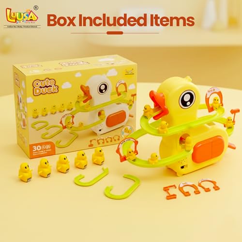 Image of Luusa Duck Slide Toy with LED Lights & Music | Electric Climbing Duck Track Toy | Educational Musical Slide Game for Kids 3-6 Years | Fun Toddler Toy Gift for Boys & Girls