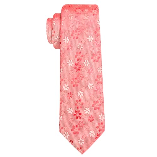 Image of Barry.Wang Men Tie Set Floral Paisley Silk Necktie Pocket Square Cufflinks Formal Wedding Party Business