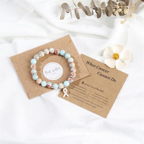 Cancer Care Gifts for women,Natural Stone Healing Crystal Bracelets Encouragement Gifts for Women Man Girls Best Friend Sister2