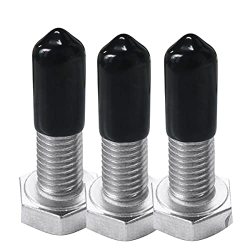 Image of 50pcs Vinyl Flexible End Caps, Rubber End Caps | Black Bolt Screw Thread Protector Safety Cover (1 /4 Inch 6.5 mm)