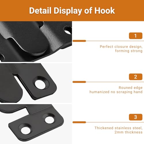 Image of 16Pcs Stainless Steel Interlock Hanging Buckle,Flush Concealed Mount Brackets Stainless Steel Z Clip Bracket Interlock Hanging Buckle Mountain Buckle for Picture Display Art Gallery (L2, Black)