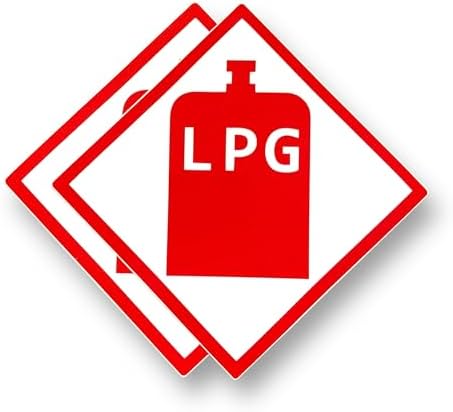 2 PACK - 140mm X 140mm LPG Self Adhesive Stickers - Water Proof - Sign ...