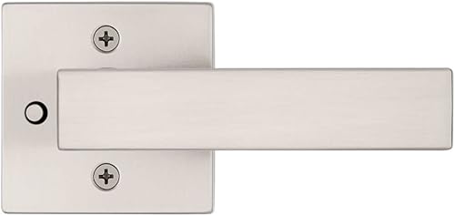 Miniatura 4 de Kwikset Singapore - Manija de puerta de privacidad interior con cerradura, palanca de puerta para baño y dormitorio, cerradura reversible de níquel