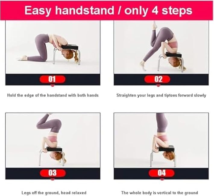 Yoga Headstand Bench ¨C Inversion Chair with Thick Cushion, Multifunctional Upside Down Stool for Indoor Exercise & Fitness