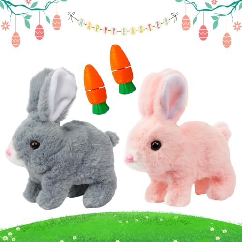 2 Pezzi Coniglio Giocattolo Che Salta pasquale, Hopping Coniglio Elettronico