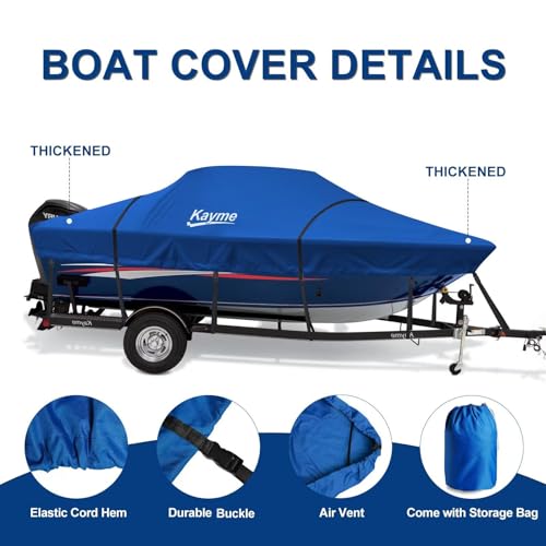 Image of Kayme 1200D Heavy Duty Waterproof Boat Cover for 17-19ft Boats