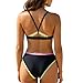 LIZENS Women's High Waist Bikini Set Quick Dry Sexy Swimwear Fashion Two-Piece Swimsuit (US, Alpha, Medium, Regular, Regular, Black)