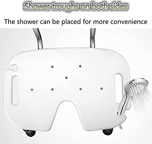 Chaise de douche PMR réglable avec découpe en U et pieds antidérapants