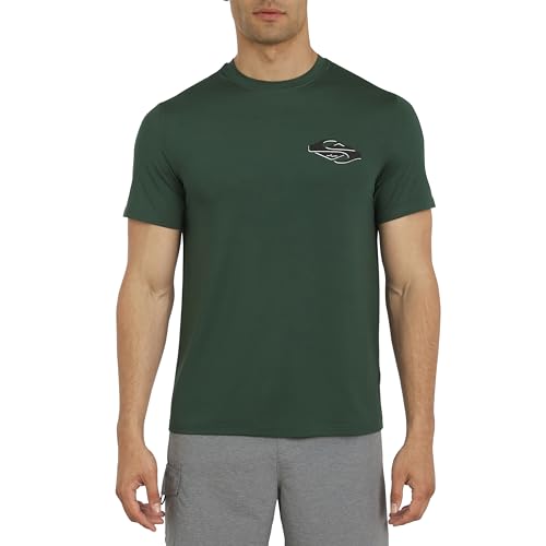Quiksilver Mens Swimwear Regular Fit UPF 50 Short Sleeve Sun Tee Rash Guard Shirt Forest Green XX-Large