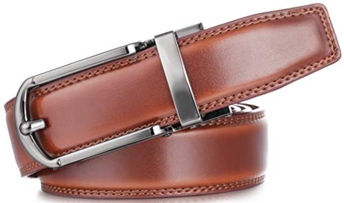 Marino's Mens Genuine Leather Ratchet Dress Belt with Open Linxx Buckle2