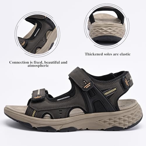 Image of Queday Womens Mens Sport Sandals Outdoor Hiking Sandals with Arch Support Comfortable Athletic Beach Sandals for Travel Walking Trekking Camping