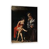  JZSDGB Incorniciato-Michelangelo Merisi Caravaggio Quadri Stampa su tela-Famosi Dipinti ad Olio Riproduzione Classica-Madonna con Bambino e serpente, 1605 Poster-Quadro su Tela 60x85cm(24x33in)