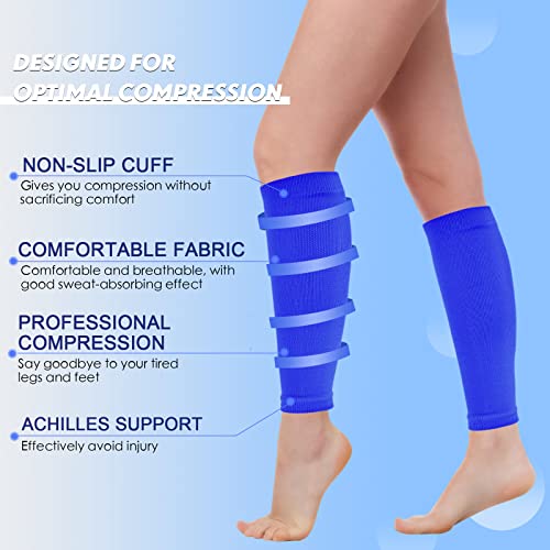 6 Pairs Calf Compression Sleeve For Men Footless Leg Support Sleeve Calf Support Socks 20-30Mmhg For Leg Support Women Athletes Pain Relief Running Shin Splint Nursing Travel (X-Large) #TOP2
