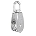 Aexit M32 304 Material Handling Stainless Steel 0.25T Capacity Wire Rope Single Sheaved Snatch Blocks Pulley Block