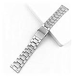  Beapet Banda de Reloj de Acero 12/14 / 16/19 / 20 / 22mm Dictac Silver Silver Acero Inoxidable Correa de muñeca Pulsera de muñeca Reloj de Metal con Cierre Plegable para Hombres Mujeres