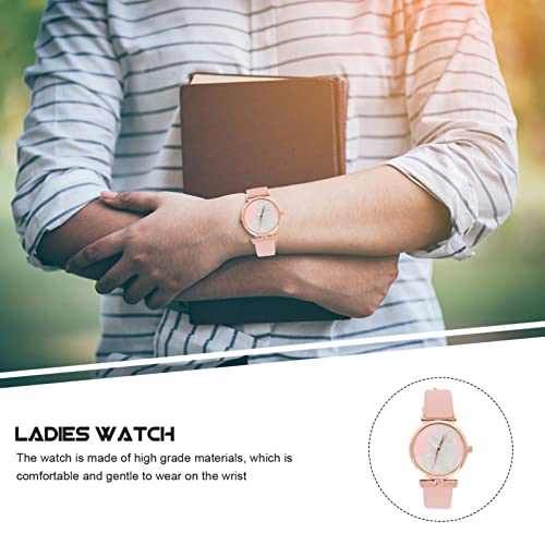 Hemobllo Girl Watch Women Wrist Watch, Fashion Casual Watch With Leaf Pattern Design, Minimalist Imitation Leather Wristwatch Light Luxury Wristwatch For Ladies Girls Students () Womans Watches #TOP4