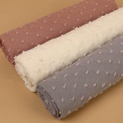 Jacquard Bubble Chiffon Scarf Shawl Pom Pom 3D Dotted 3PCS Headwraps Hijab3