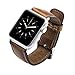 Tuscany Leather Bands Compatible with Apple Watch 49mm 45mm 44mm 42mm Band, iWatch Replacement Strap for Series 1, 2, 3, 4, 5, 6, 7, SE, 8, Ultra, Sport (Antique Brown w/Silver Connector&Clasp)