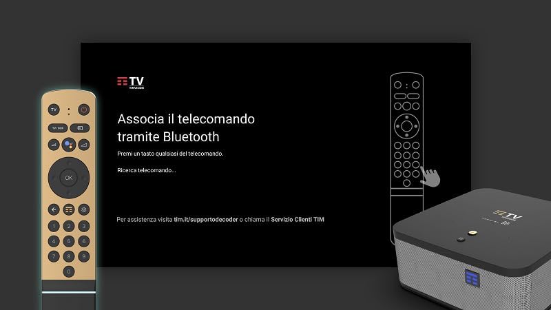 Screen showing remote control Bluetooth pairing instructions