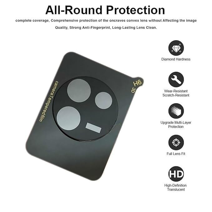 Image of ZARALA Glass Camera Lens Protector For Vivo V30e 5G [9H Hardness] [6D Lens Protector ] [Easy Installation] Black (Vivo V30e 5G)