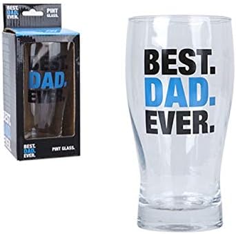 Unique Clear Printed Dad Pint Glass - 8 x 16cm (1 Pc.) - High-Quality - Ideal Present for Dad's Birthday