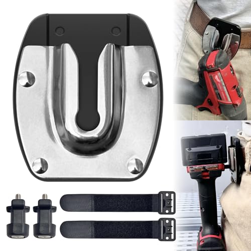 Universal Tool Holster for Tool Belt Accessories, Drill Holster for Tool Belt, All-Metal Clip-On Tool Belt Holder, Self-Locking Drill Holder for Drill, Driver, and Other Tool, Gift for Men/Dad/Husband by VAYAGARDEN - Used condition - US$22.51