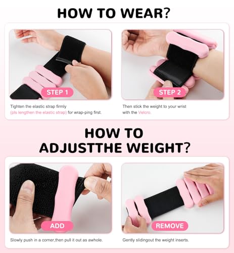 Image of Ankle & Wrist Weights for Women Men, Set of 2, 1 lb /2 lb Each | Adjustable Arm & Leg Weights, Soft Silicone Weighted Bracelet For Pilates Yoga Dance Walking Running Swimming Weight Loss
