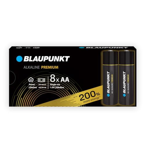 BLAUPUNKT AA Pilas alcalinas Premium, Paquete de 8, lo Mejor para mandos de Juegos, Juguetes, LR6BPR/8CB
