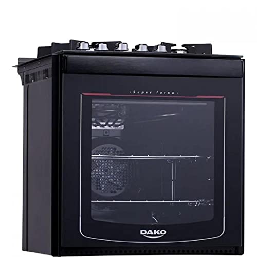 Fogão de Embutir 4 Bocas à Gás Dako Turbo Glass com Acendimento Superautomático Preto Bivolt