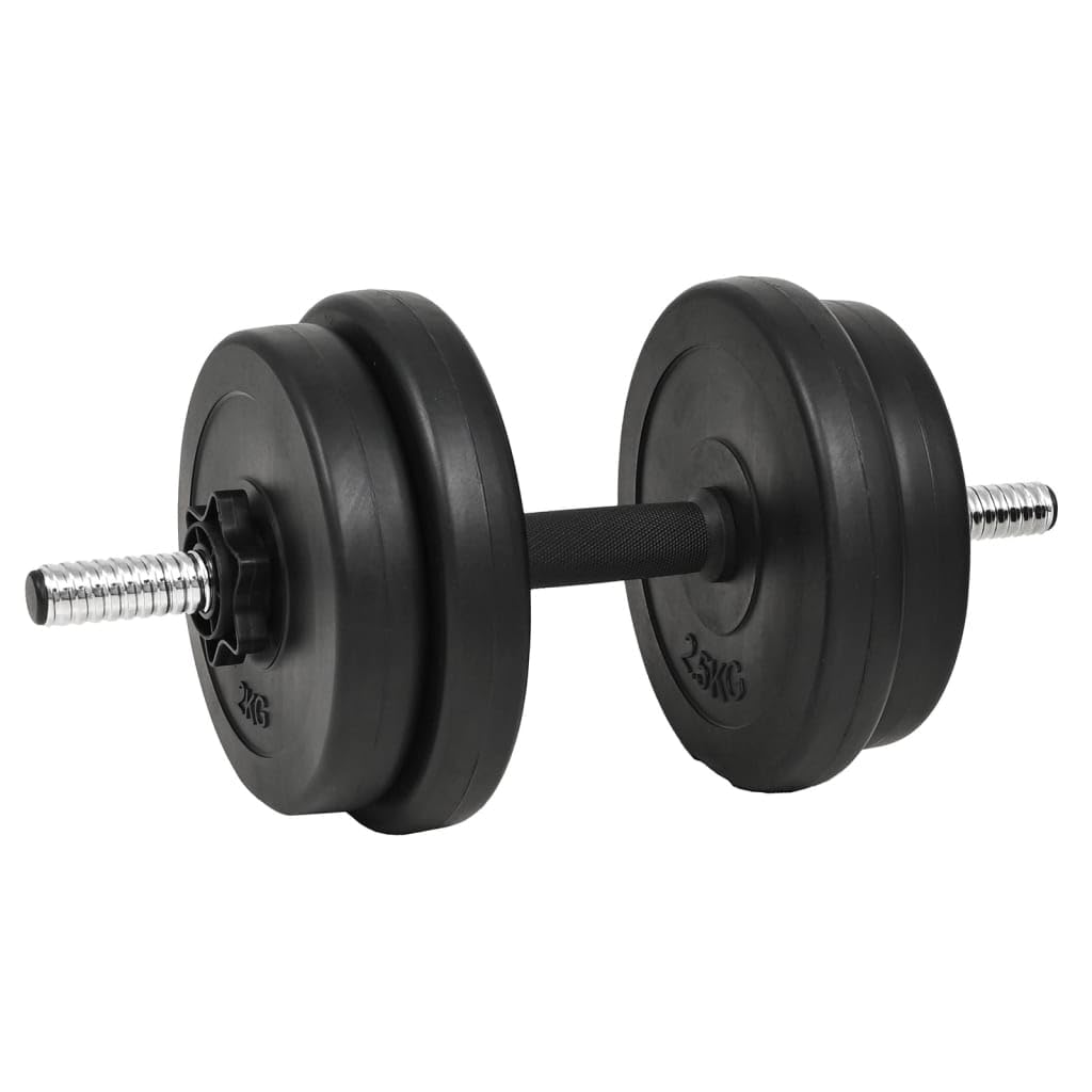 vidaXL Set Manubri 14 pz 20 kg Bilanciere Barre Acciaio Piastre Dischi di Peso