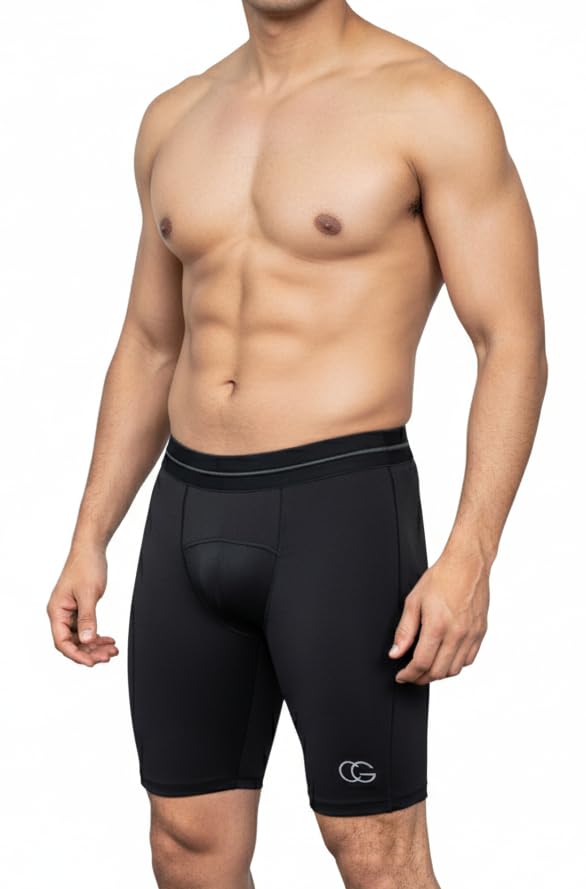 caligostle CG Skin Tight Compression Shorts with Guard Pocket – Cricket, Running, Gym, Cycling, Swimming,Yoga, Football Sportswear Tights for Men |Boys|Adults-picture-32