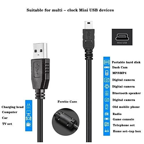 ATYFUER Mini USB Data/Charger Cable,10ft USB 2.0 Type-A to Mini-B Charging Cord,for Gopro Hero3+Hero4,Garmin Nuvi,PS3 Controller Charger,Canon Digital Camera,PDA Data Transfer Cable (Type : A-5ft) - Thumbnail 2