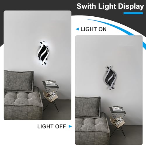 DELIPOP Wall Sconces, Spiral Modern LED Wall Sconce Lighting, 21W 6500K Cool White Indoor Wall Light Wall Light Fixtures, Acrylic LED Wall Lamp for Bedroom Bathroom Living Room Hallway Balcony by DELIPOP - Image 5