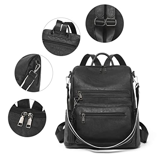 Image of BROMEN Backpack Purse Leathe Backpack for Women Anti-theft Bookbag Purse Fashion Shoulder Handbag Backpack Women