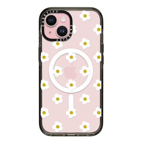 CASETiFY �C���p�N�g iPhone 15 �P�[�X [MIL�K�i���� (4x MIL-STD-810G)/2.5m����̗����������N���A/MagSafe �ɑΉ�] - Ditsy Daisies - �u���b�N