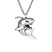 Produktbild U7 Haifisch Anhänger Halskette Edelstahl Hai Fisch mit 3mm/55+5cm Weizenkette Cool Ozean Tier Modeschmuck Accessoire für Männer Jungen