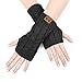 JORYEE Damen Fingerlose Handschuhe-Winter Halb Handschuhe Damen Gestrickte Pulswärmer Strick Kurzer Fingerless Armstulpen Fäustlinge (Schwarz)
