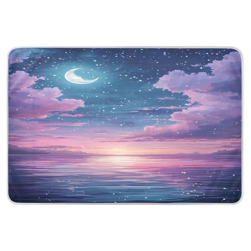 Takiito Starry Sky with Clouds Bed Pad Reusable Bed Underpad Washable Waterproof Leak-Proof Quick Dry Incontinence Pee Pad for Toddlers Kids Adults Pets 34x52 in