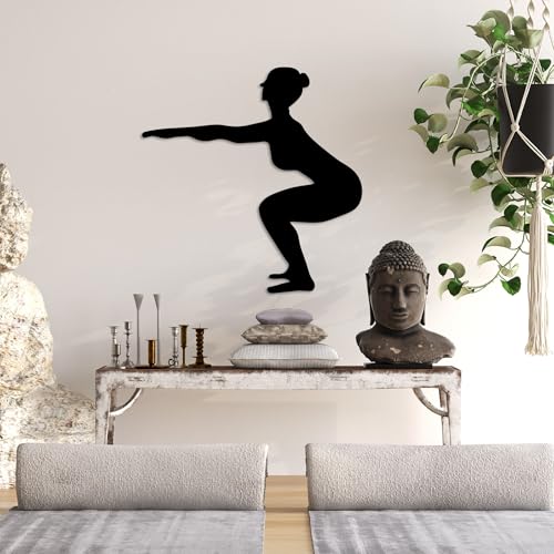 Décoration murale métal noir 54x55 cm objet déco intérieur moderne - 3