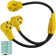 30 Amp Dryer Y Splitter to RV/EV NEMA 10-30P to 14-50R / 10-30R Power Cord Adapter - 3-Prong Y Adapter Cable for EV RV Car, 250 Volt 7500W STW 10 AWG
