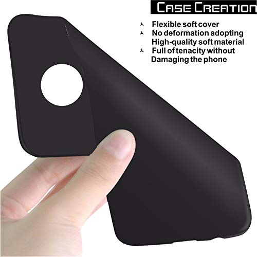 Image of Case Creation for Moto G7 Power 2019 Back case, Motorola Moto G7 Power Slim Flexible Smart Look case with 360 Camera All Angle Protection (Pure Black)