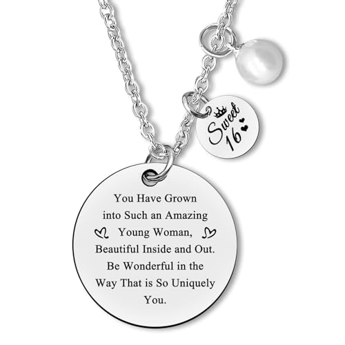 Sweet 16 Necklace Gifts for Daughter Granddaughter Encouragement 16th Birthday Gifts Niece Goddaughter Happy 16 Years Old Birthday Jewelry Gifts Sweet Sixteen Gifts Driving License Gift