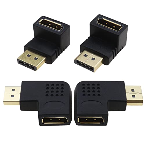 Adaptateur DisplayPort coudé 90 270 degrés lot de 4 pour boîtier TV et PC