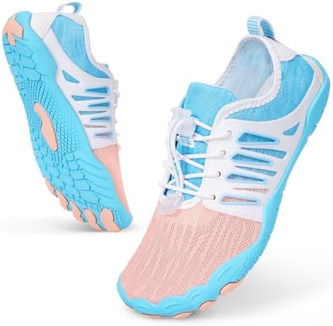 Hike Barefoot Water Shoes for Women Men, Quick-Dry Aqua Footwear Breathable Non-Slip Wide Toe Shoe for Beach Swim River Pool Lake Hiking Kayaking Surfing