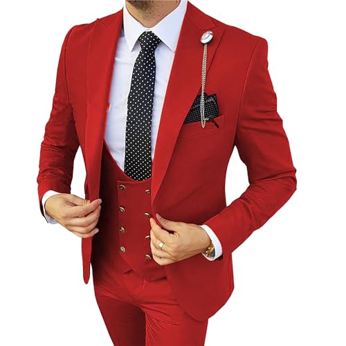 Costume de mariage pour homme ensemble 3 pièces chic avec veste croisée pour bal et dîner