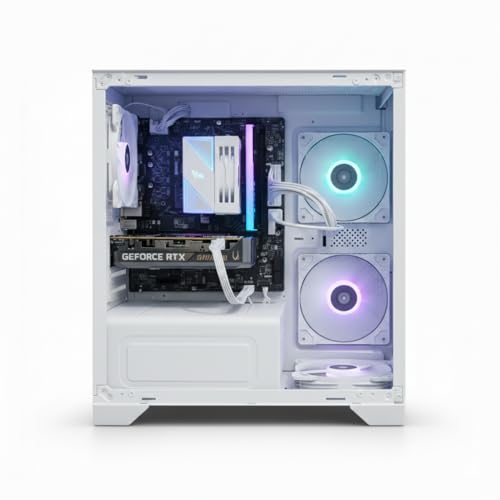 مجموعة كمبيوتر عالية الاداء من بي سي جين - انتل كور i5-14400F، ذاكرة RAM 16GB DDR4، بدون بطاقة رسومات (تعمل بعد تركيب وحدة معالجة الرسومات الجرافيكية فقط) مجموعة كمبيوتر العاب سطح المكتب جاهزة للترقية (ابيض)