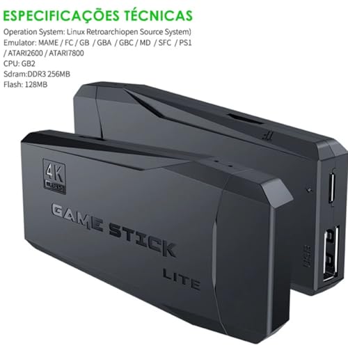 Vídeo Game Stick Retro Controle Sem Fio HDMI 3500 Jogos