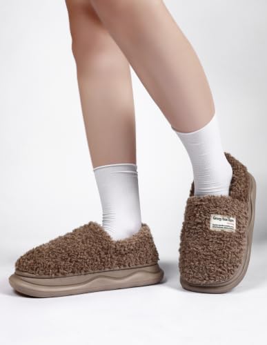 Image of Slippers for Women Men, Memory Foam Slippers for Women, Soft Thick Fuzzy Bedroom House Shoes Indoor Outdoor