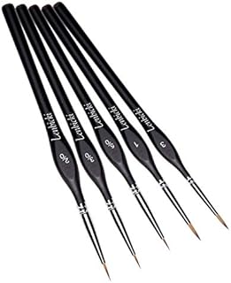 Fine Paint Brush, 5 PC Miniature Fine Tip Paintbrushes for Watercolor, Acrylic, Oil, Warhammer, Nail Artist Supplies, Even Face Painting