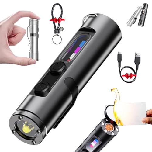 Taclite Mini–The Ultimate Everyday Micro Tool,Taclite Mini Rechargeable LED Magnetic Super Bright Flashlight, Portable Keychain Flashlight with Hat Clip Waterproof 3 Brightness (Black, 1PC)